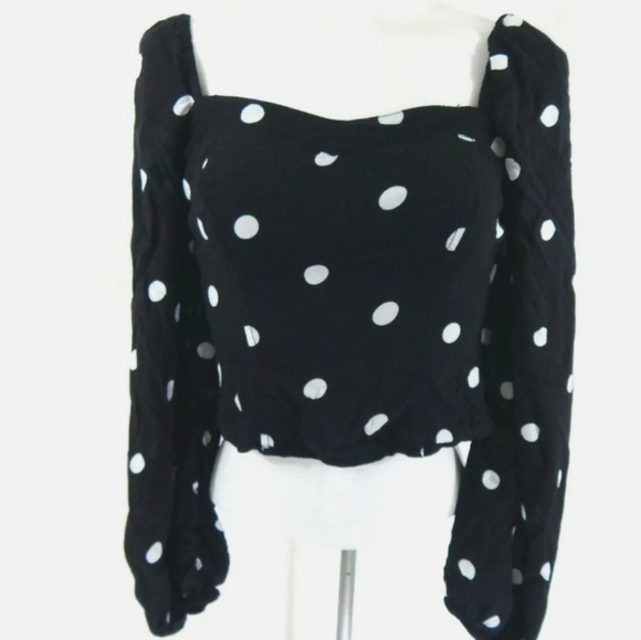 Free People Be My Lover Polka Dot Cropped Top - Picture 2 of 4